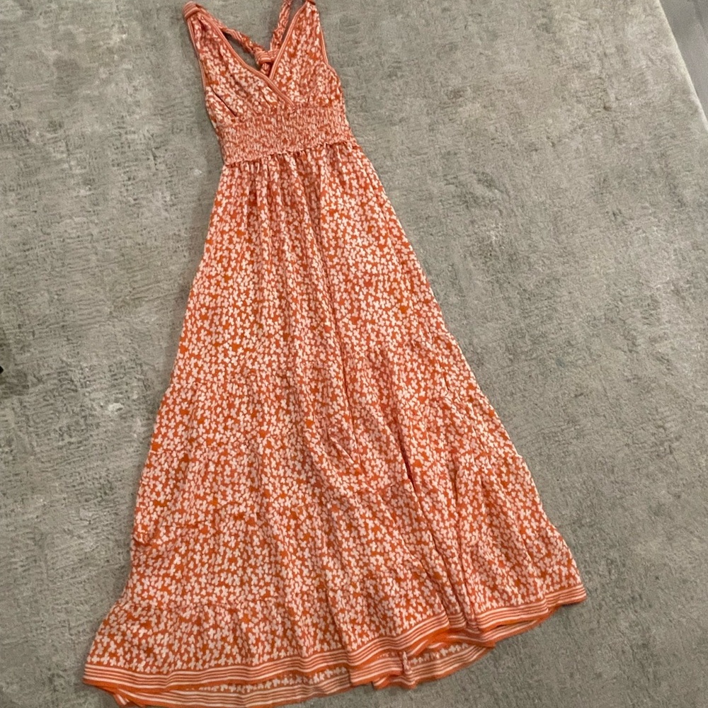 Floral Orange Maxi Dress